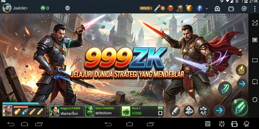Screenshot gameplay SLG yang menampilkan pertempuran seru di 999ZK.