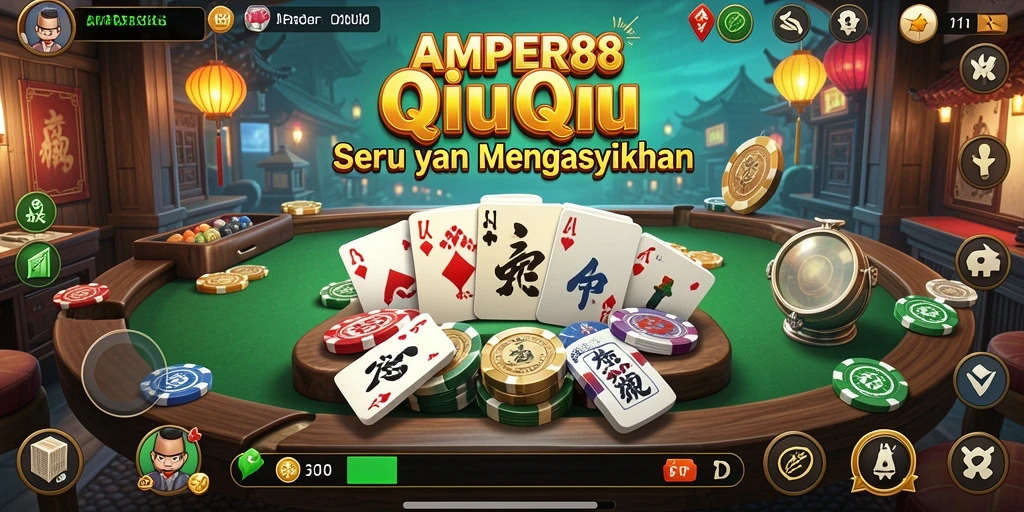 Tampilan gameplay seru AMPER88 saat bermain QiuQiu.