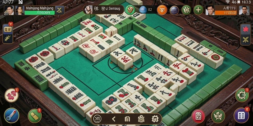 Tampilan gameplay Mahjong yang seru dan menantang di API77.