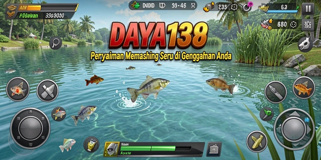 Tampilkan aksi memancing seru dalam gameplay DAYA138.