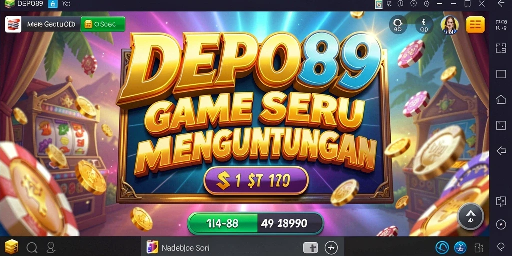 Screenshot gameplay DEPO89 dengan mesin Slot yang menarik dan warna-warni.