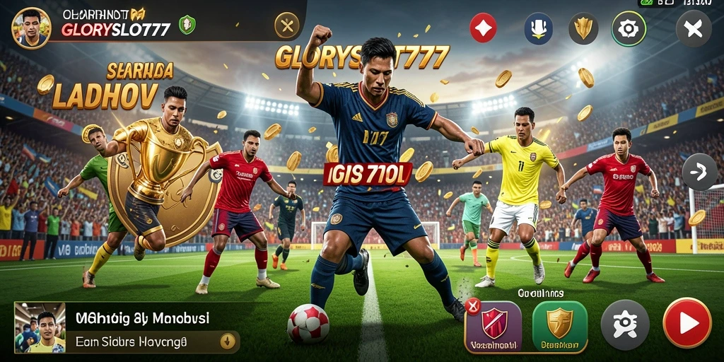 Tampilan gameplay menegangkan di GLORYSLOT777 dengan banyak aksi olahraga.