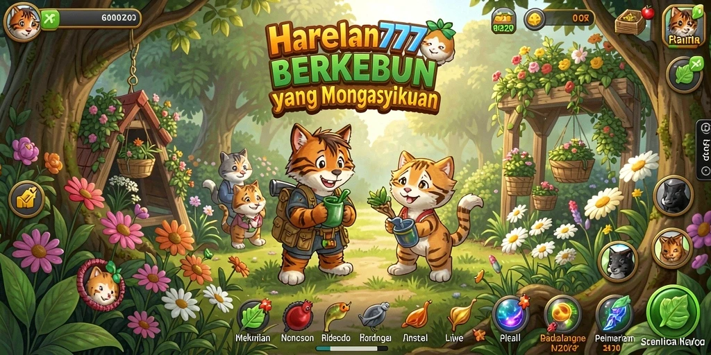Screenshot menunjukkan tampilan ladang hijau subur dalam gameplay HARAPAN777.
