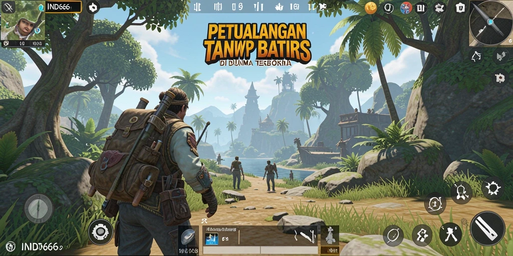 Tampilan dinamis dari gameplay IND666 dalam lingkungan dunia terbuka.