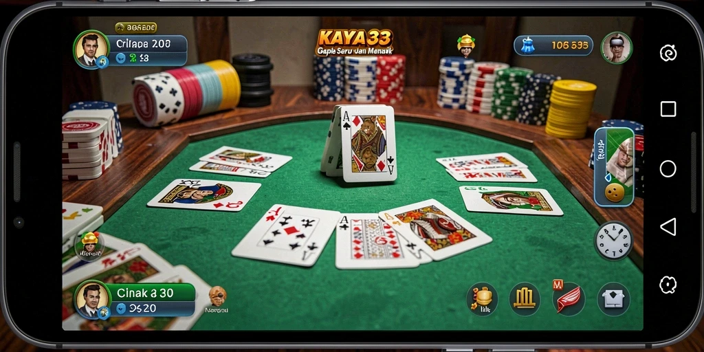 Tampilan gameplay KAYA33 yang seru dan menarik dalam permainan Gaple.