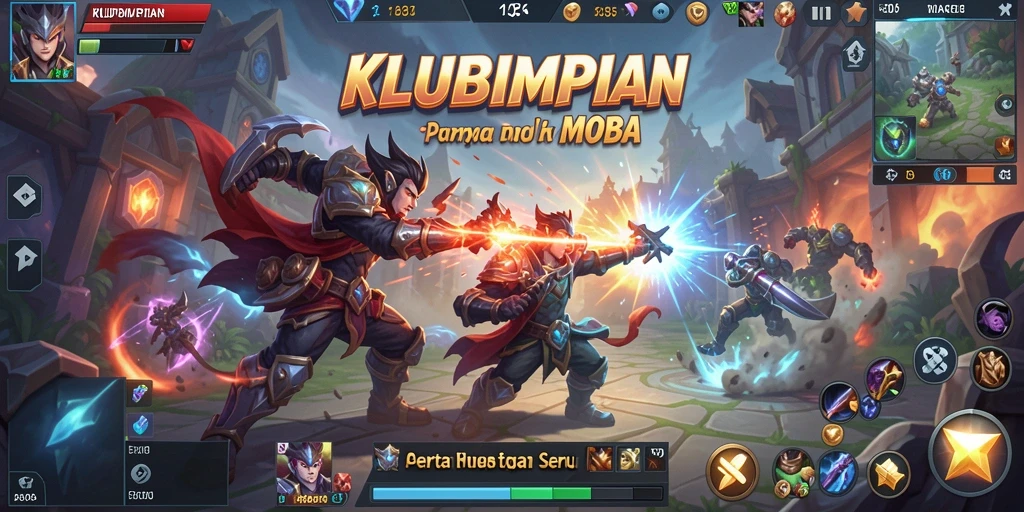 Screenshot gameplay KLUBIMPIAN dengan aksi seru di arena pertarungan.