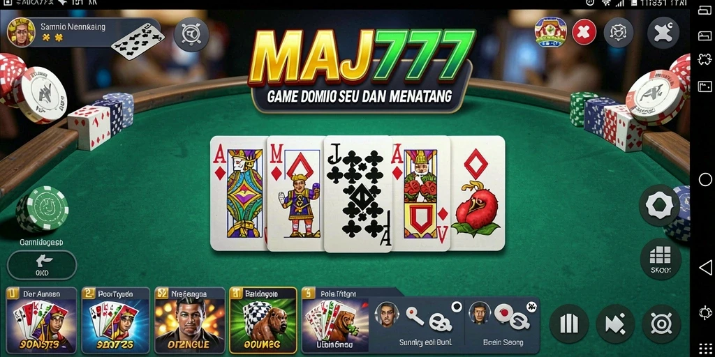 Tangkapan layar gameplay seru MAJ777 menunjukkan aksi Domino yang mendebarkan.