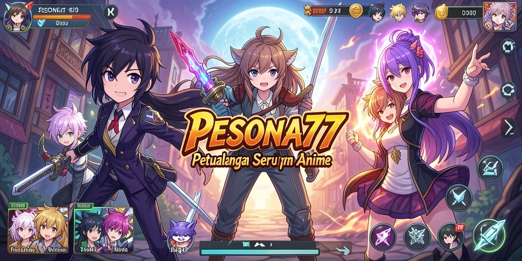 Tampilan gameplay PESONA77 yang menarik dengan aksi karakter Anime.