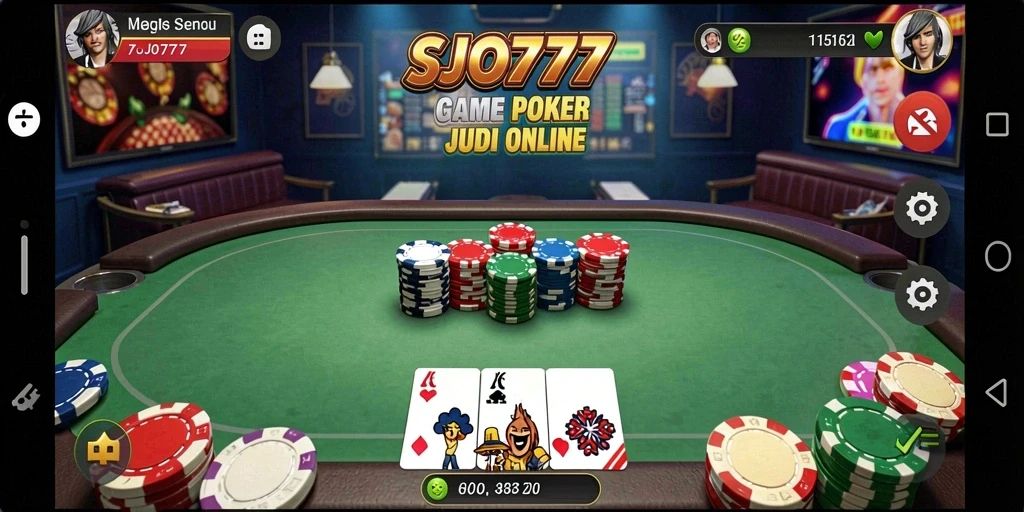 Screenshot gameplay SJO777 menampilkan keseruan permainan Poker yang menegangkan.