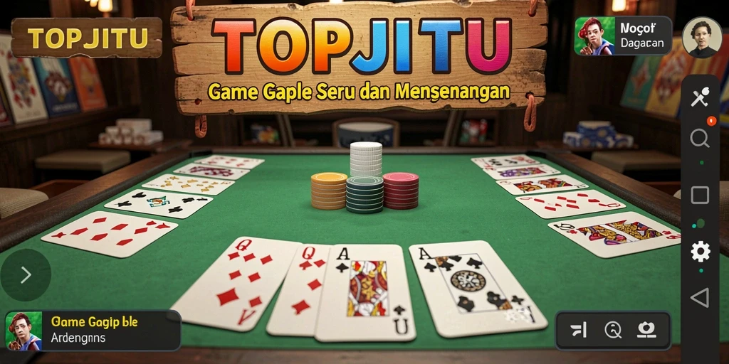 Tampilan gameplay seru dari permainan Gaple di TOPJITU.