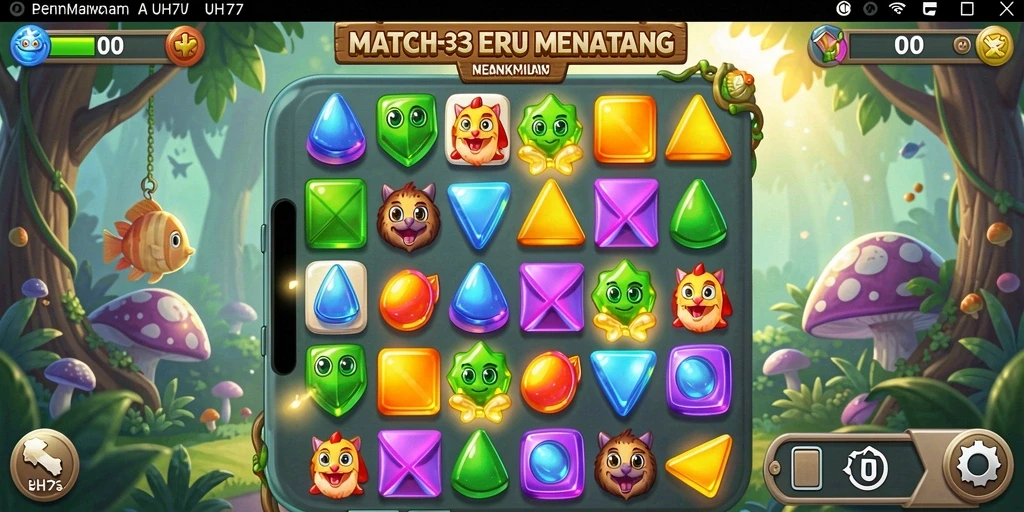 Tampilan gameplay UH77 yang penuh warna dan menantang.