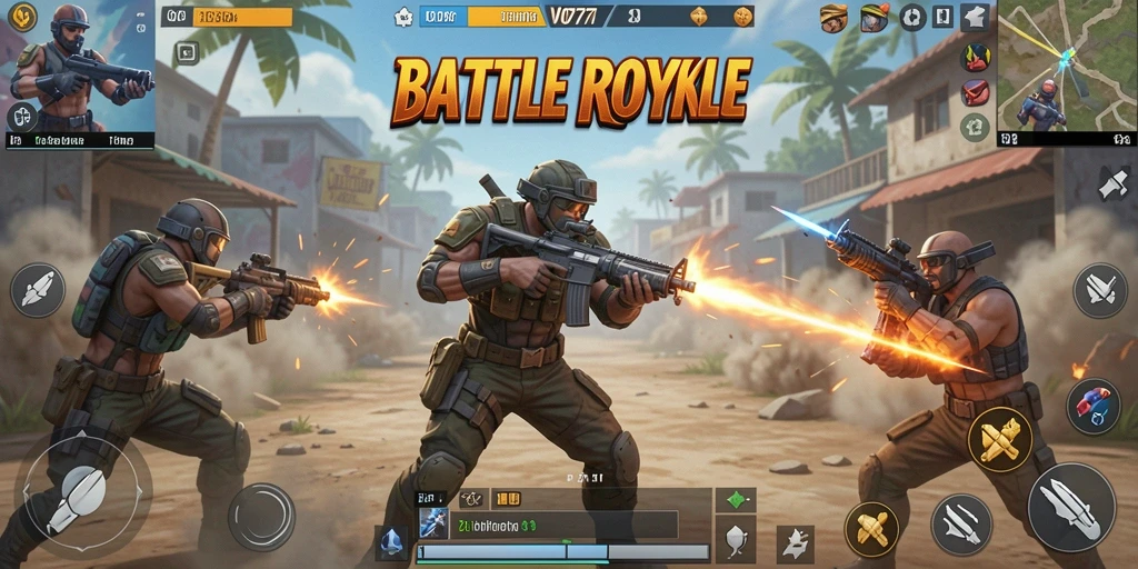 Gameplay seru dan mendebarkan dari VO777 dalam pertempuran Battle Royale.