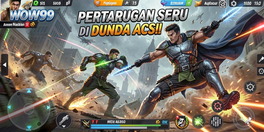 Gameplay WOW99 menampilkan pertempuran yang intens dan dinamis.