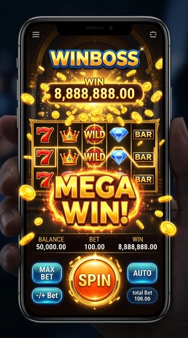 Tampilan utama aplikasi winboss dengan berbagai pilihan aplikasi.